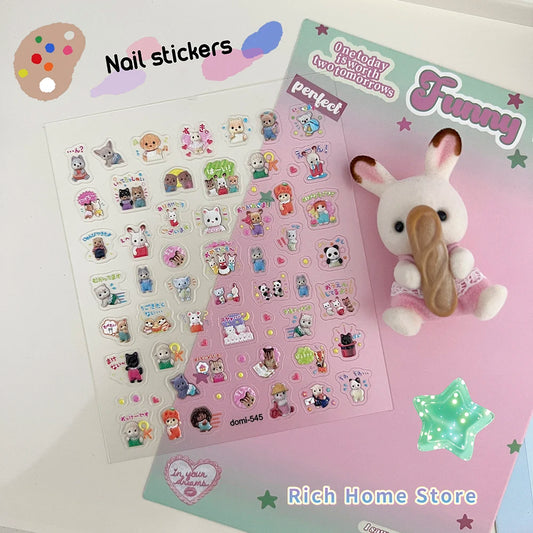 Calico Critters Anime Nail Stickers  Ternurines Nail Stickers Anime Accessories