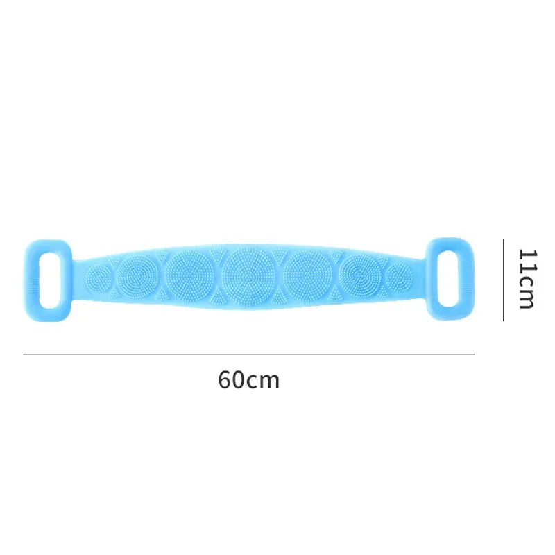 Bath Brush Double Sided Silicone Strong Back Scrubbing Towel Long Strip Belt Convenient Bath Cleaning Massage Brush - MyLootWare