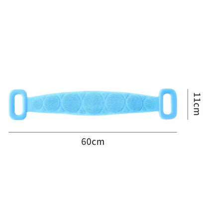 Bath Brush Double Sided Silicone Strong Back Scrubbing Towel Long Strip Belt Convenient Bath Cleaning Massage Brush - MyLootWare