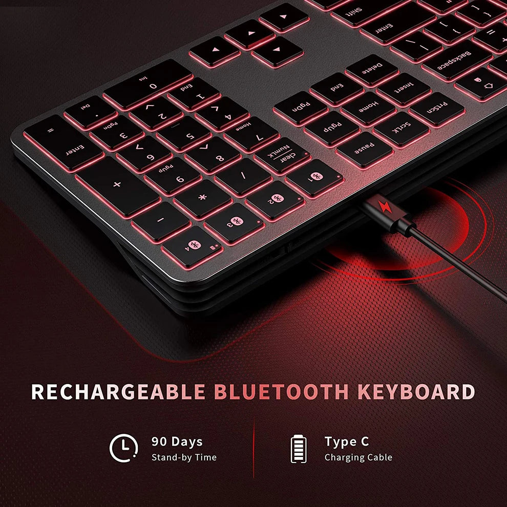 Multi-Device Rechargeable Keyboard Bluetooth