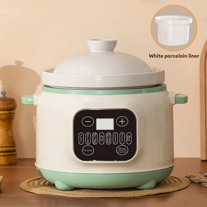 3.8L Multifunctional Electric stew pot Slow Cooker Ceramic Inner Pot Multi-Cooker for Soup Porridge Casserole Household Kitchen - MyLootWare
