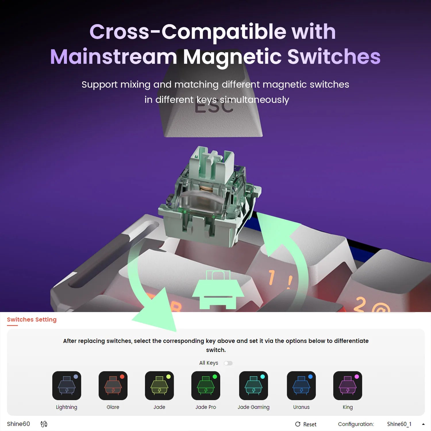 AKKO x Veekos Shine60 HE Magnetic Switch Keyboard 60% Rapid Trigger Keboard RT 0.01mm Snap Key Custom Keyboard for Esports Gamer - MyLootWare