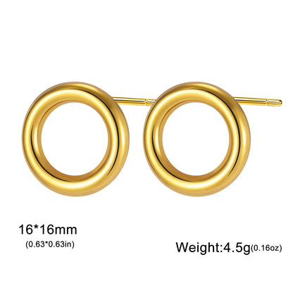 Skyrim Geometric Round Rectangle Stud Earrings for