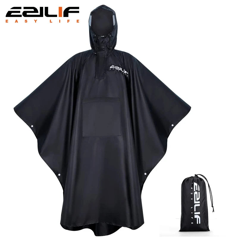 210T Oxford Cloth Portable Cloak Raincoat Multifunctional Backpack Raincoat Outdoor Mountaineering Cycling Adult Hooded Raincoat - MyLootWare
