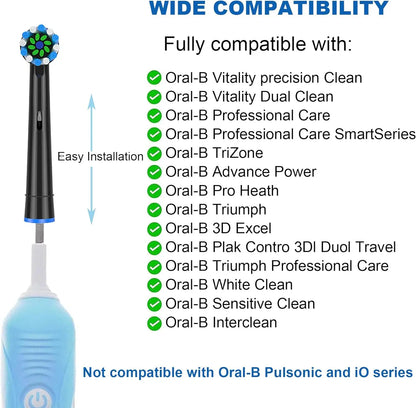 Black EB50 Brush Heads Cross Action 16 Degree Angle Spare Dental Nozzles for Oral B Electric Toothbrush D12/D16/DB4010/DB4510 - MyLootWare