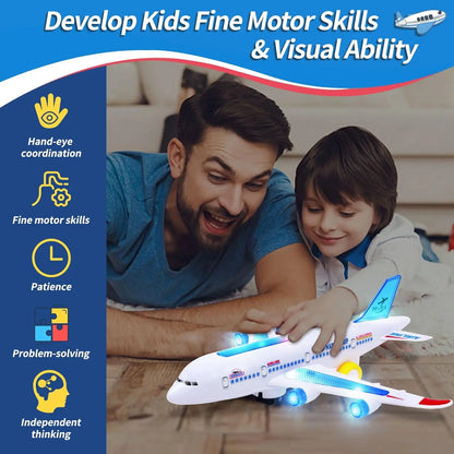 Kids Electronic Aeroplane Toy with Music Autopilot