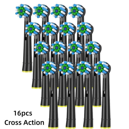 Black EB50 Brush Heads Cross Action 16 Degree Angle Spare Dental Nozzles for Oral B Electric Toothbrush D12/D16/DB4010/DB4510 - MyLootWare