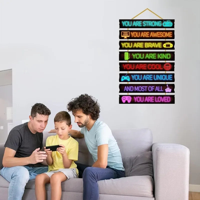 Gaming Room Decor for Boys - Wooden Wall Art,