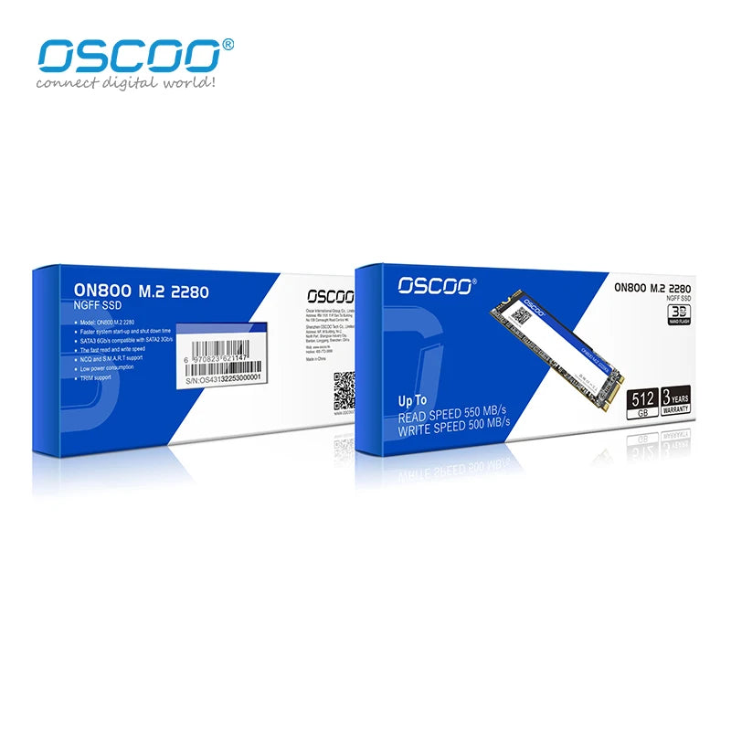 OSCOO SSD M.2 SATA3 2280 Internal Hard Drive 128GB