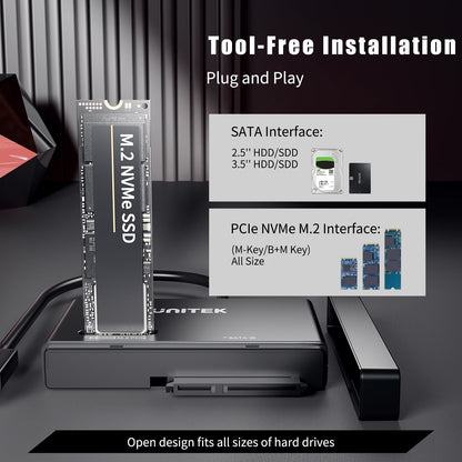 Unitek M.2 NVMe SSD Enclosure Case USB 3.2 to M2
