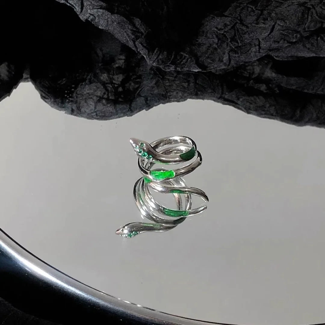 Spiritual Slytherin Snake Opening Ring for Women