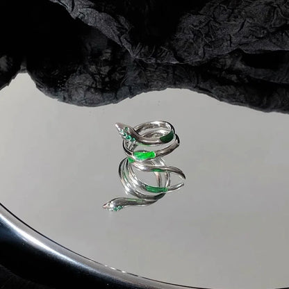 Spiritual Slytherin Snake Opening Ring for Women