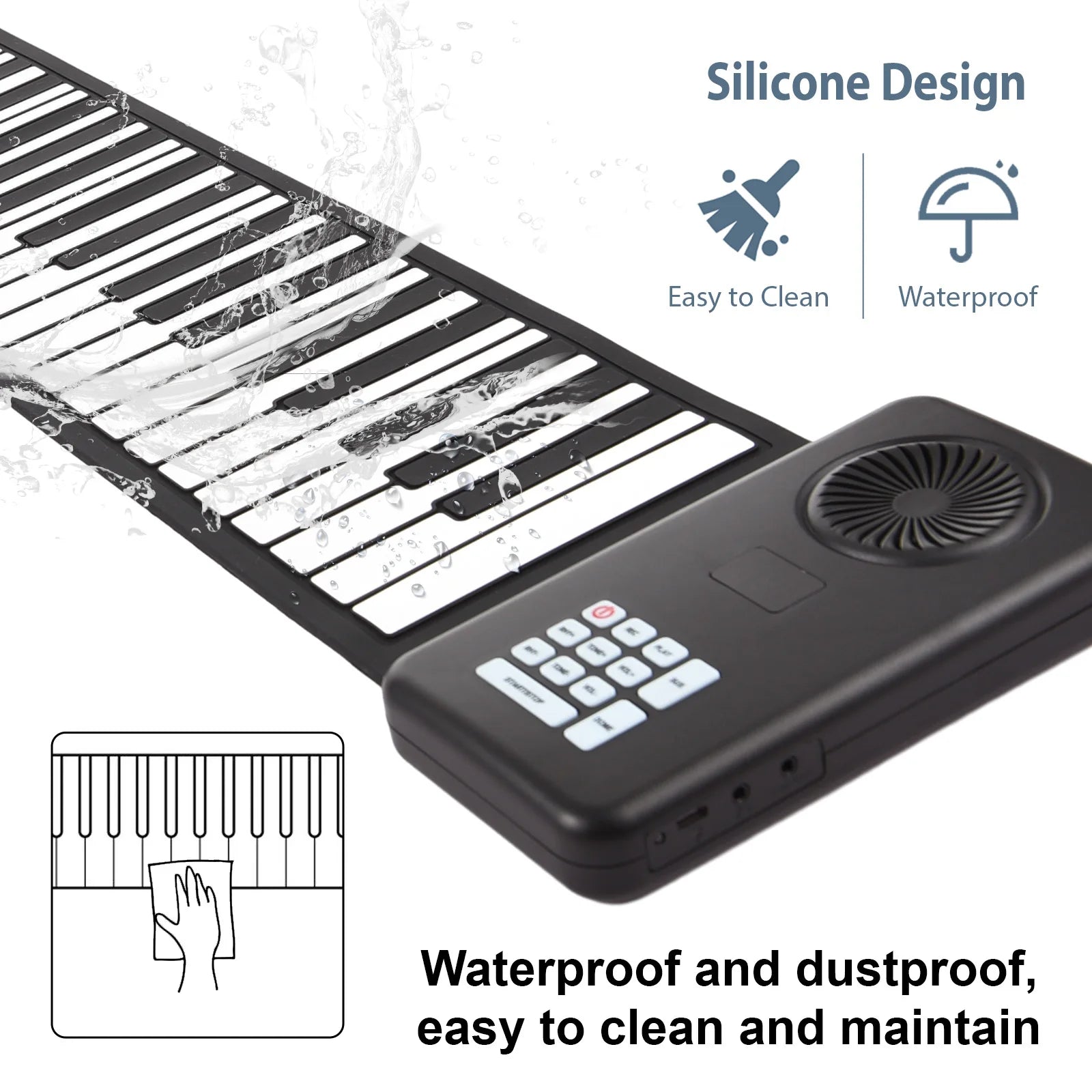 88 Key Portable Piano Handroll Electronic Piano Environmental Silicone Foldable Piano Home Practice Professional Electronic Pian - MyLootWare