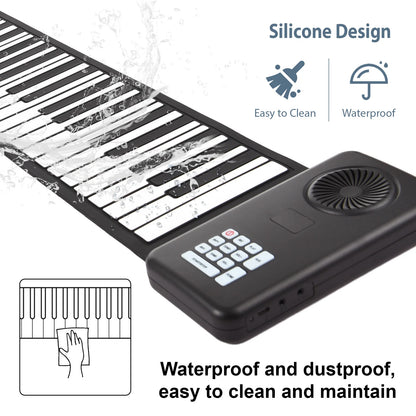 88 Key Portable Piano Handroll Electronic Piano Environmental Silicone Foldable Piano Home Practice Professional Electronic Pian - MyLootWare