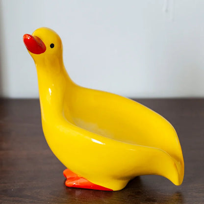 Ceramics Soap Dish Duck Shaped Storage Self-Draining Soap Rack Shower Bathroom Kitchen Tub Sink Tray Bracket Bathroom - MyLootWare