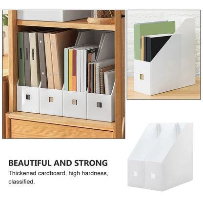 5Pcs Classroom Organizer Vertical Paper Organizer Office Shelf Desktop File Vertical Bookshelf Archive File Storage Box - MyLootWare