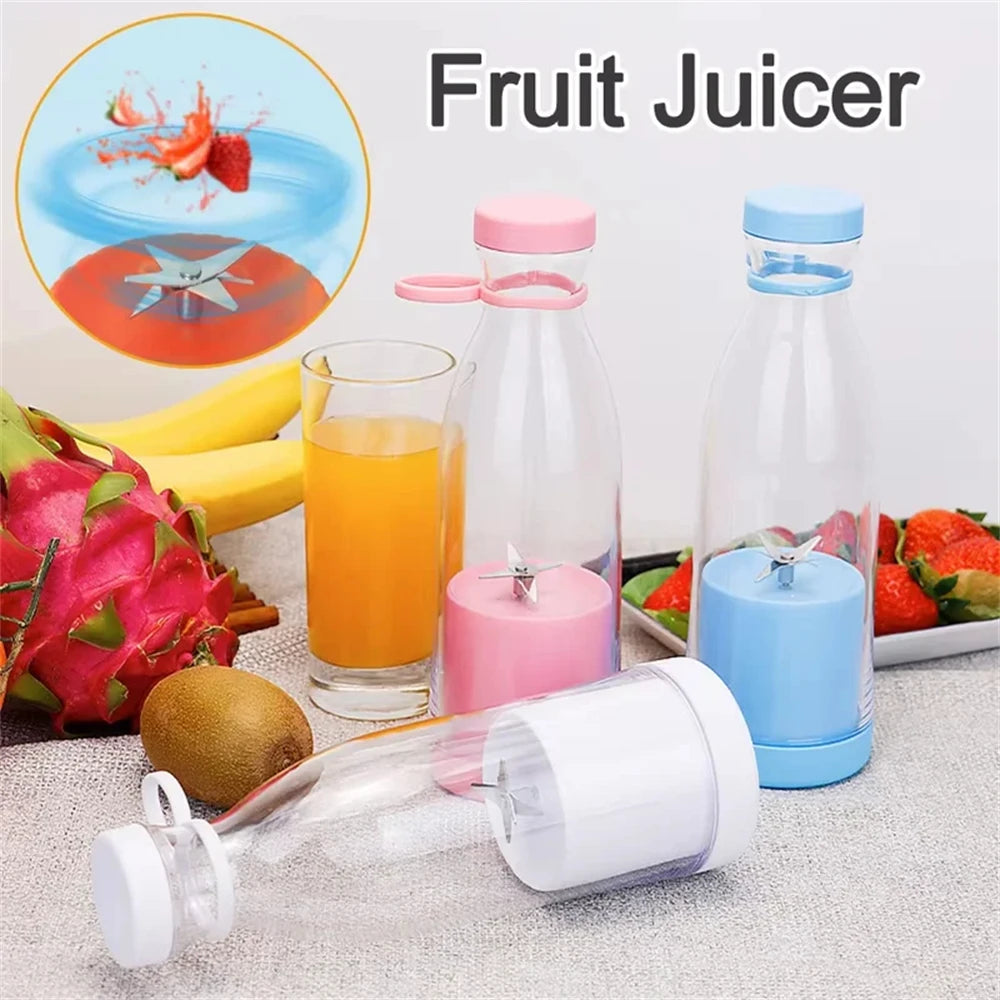 420ML Electric Juicer Mini Fruit Mixers 6 Blades Charging Juicer Cup Household Juicer Blender Smoothie Orange Lemon Blender - MyLootWare