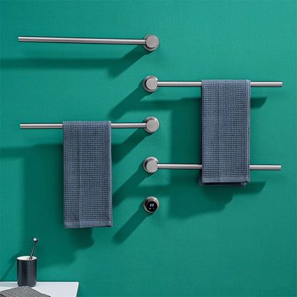 Bathroom Electric Heated Carbon Fiber Towel Rail Warmer Digital Display Temperature Time Control Smart Home Concealed Bar Dryer - MyLootWare
