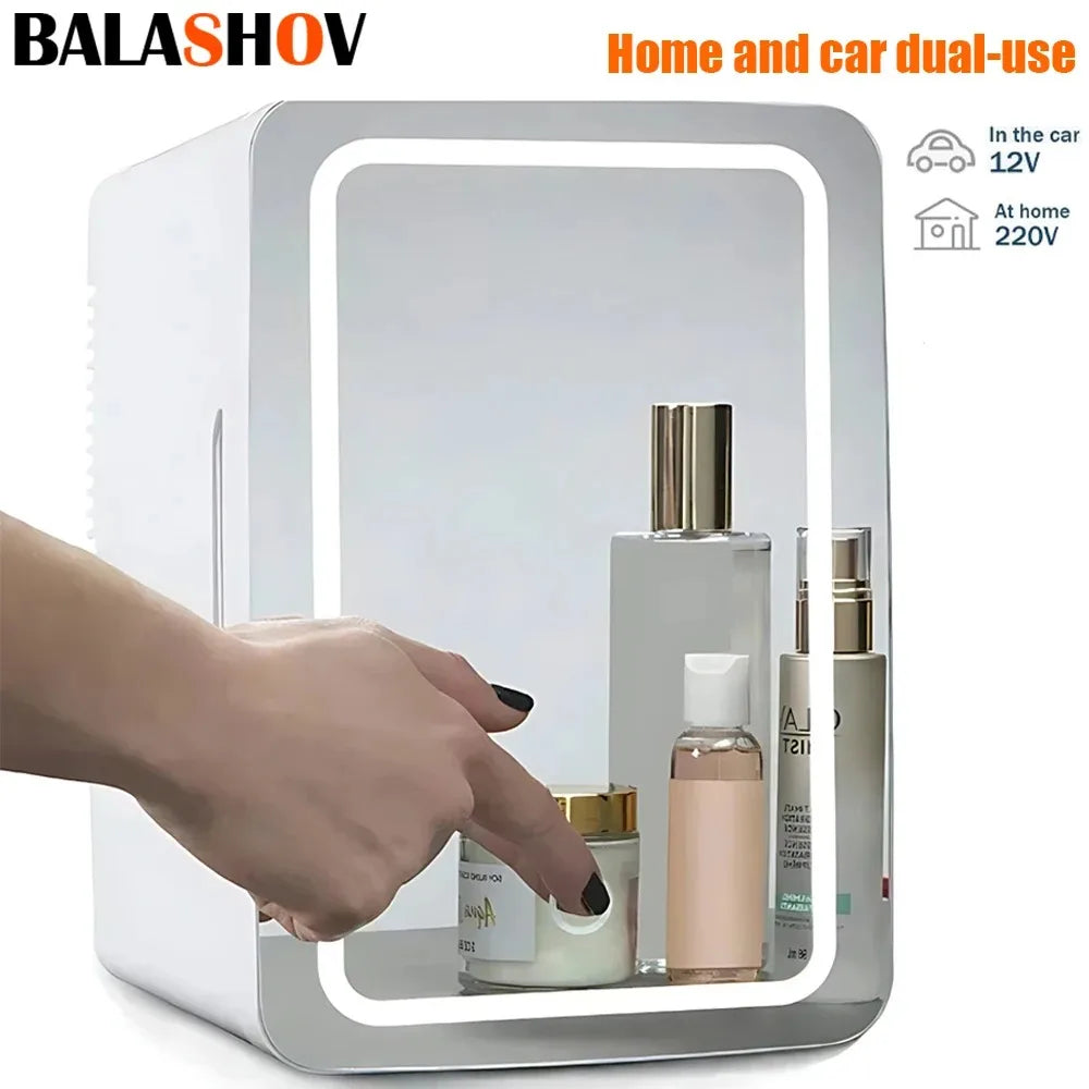 8L Mini Electric Refrigerator 12V 110V 220V Portable Camping Cooler and Warmer Makeup Refrigerat for Car and Home Dual-use - MyLootWare