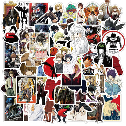 50Pcs Anime Death God Note Stickers, Japanese Horrow Theme Anime, Waterproof Halloween Anime Stickers for Guitar Laptop - MyLootWare