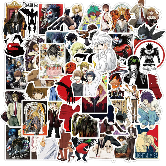 50Pcs Anime Death God Note Stickers, Japanese Horrow Theme Anime, Waterproof Halloween Anime Stickers for Guitar Laptop