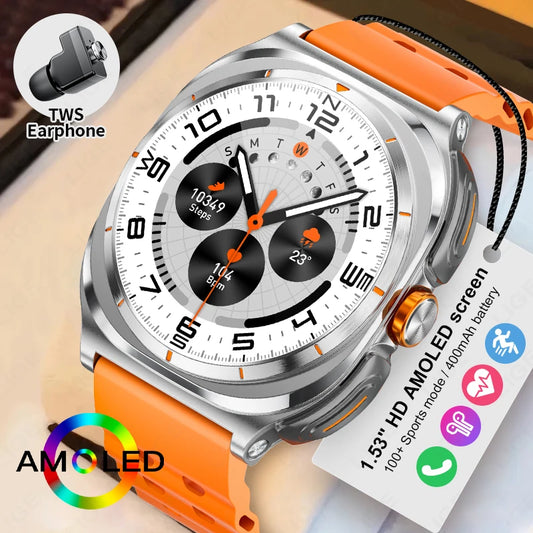 2025 New Smart Watch With 2 in 1 TWS Wireless Headset Bluetooth Call 1.53" AMOLED Screen 400mAh IP67 Waterproof Sport Smartwatch - MyLootWare