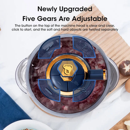 5L Electric Meat Grinders 304 Stainless Steel Food Crusher Multifunctional Vegetable Slicer Chopper Mincer Baby Food Processor - MyLootWare