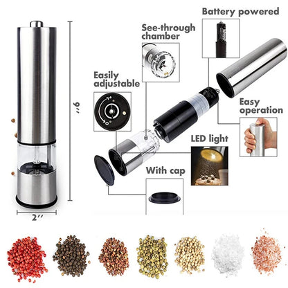 Stainless Steel Electric Pepper Grinder Spices Sea