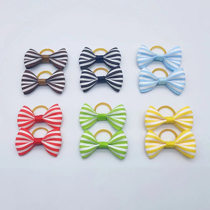 100 Pieces Ribbon Pet Hair Accessories 121 Colors Cute Dog Hair Bows Elastic Rubber Band For Dogs Pet Hair Clips Yorkshire Gift - MyLootWare