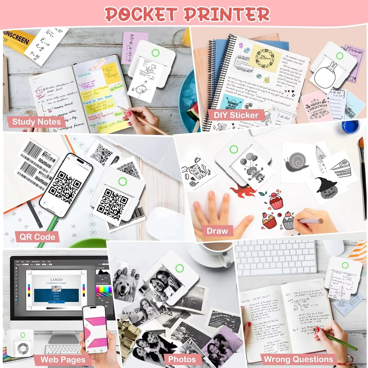 Mini Portable Printer,Thermal Label Maker