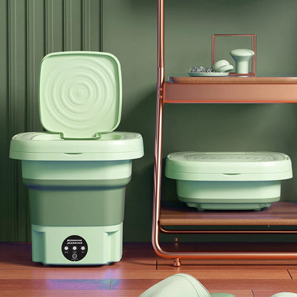 8L Foldable Washing Machine Portable Mini Socks Underwear Panties Washing Machine 12W 3 Modes Automatic Spinning Dry Washer - MyLootWare