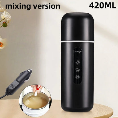 420ml Portable Car Heating Cup Electric Kettle 304 LED Smart Temperature Control Warmer Stirring Cup Heating Bottle Mixing Cup - MyLootWare