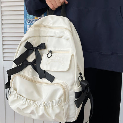 Cute Women’s College Backpack Bowknot Style