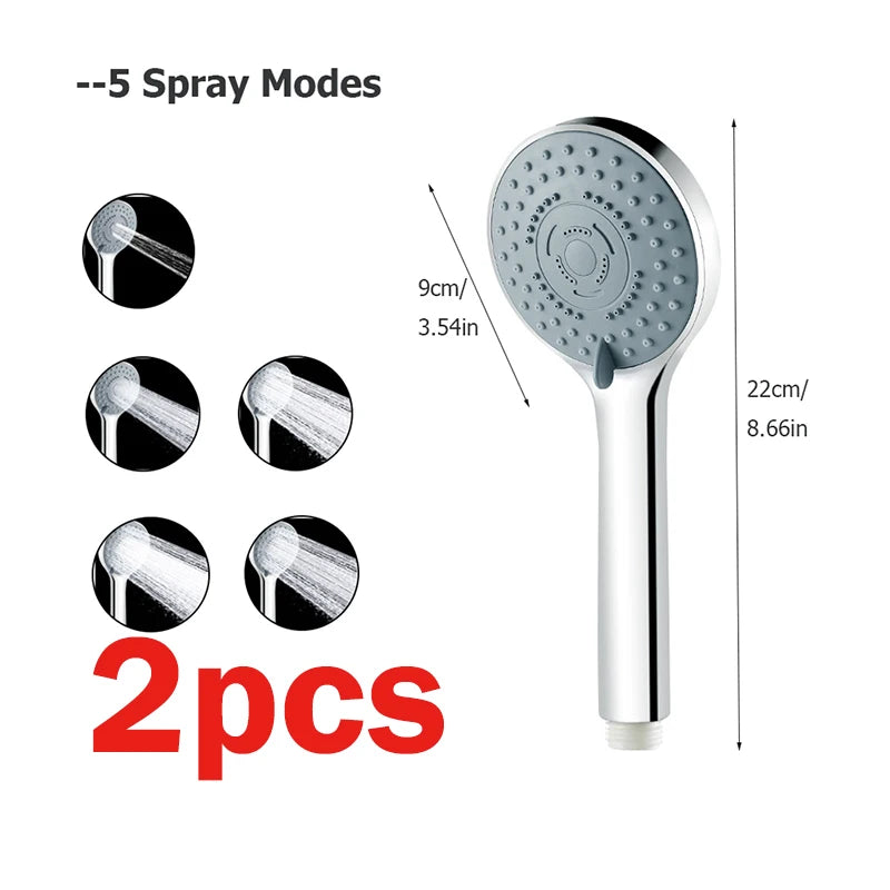 Bathroom Sink Faucet Head of A Shower High Pressure 5 Modes Adjustable Handheld Bath Sprayer Nozzle Shower Head Hose Accessories - MyLootWare