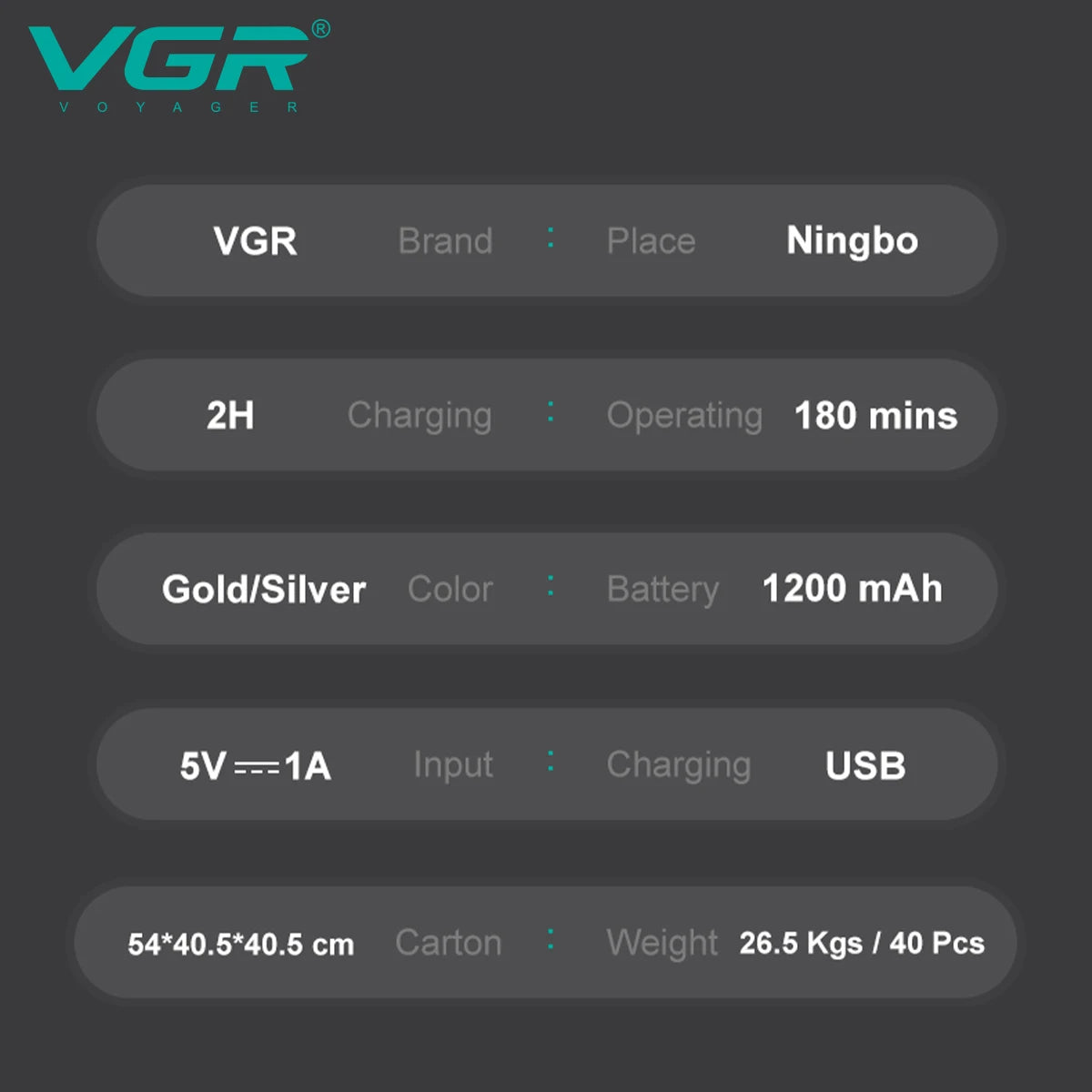 VGR 350 Men's Shaver Convenient Shaver Intelligent