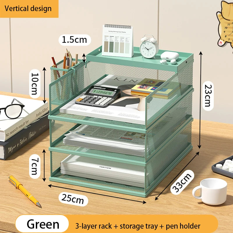 4-Tier Stackable Desktop Paper Tray Holder - MyLootWare