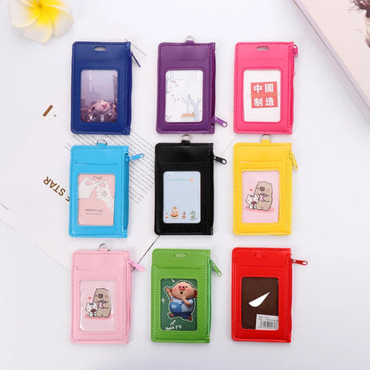 Luxury PU Leather Double Card Sleeve ID Badge Case