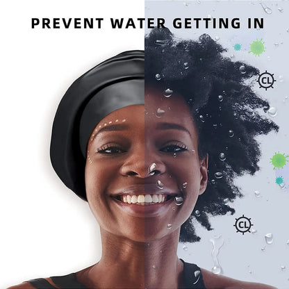 Extra large silicone swimming cap with long hair