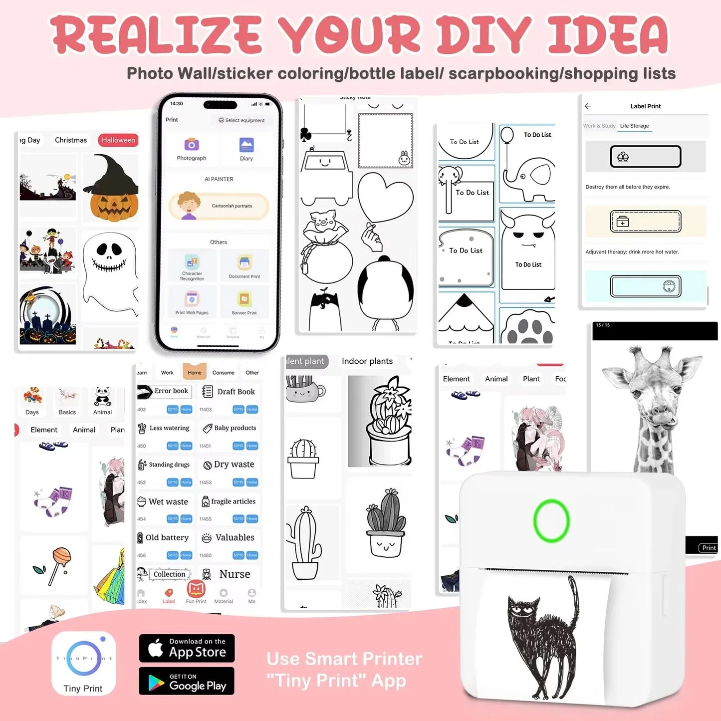 Mini Portable Printer,Thermal Label Maker