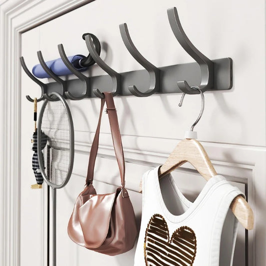 YUNJIEYA Black/White/Gun Grey Door hooks Clothes Hanger Storage Bedroom Clothes Hook Wall Hanging Kitchen Bathroom Accessories
