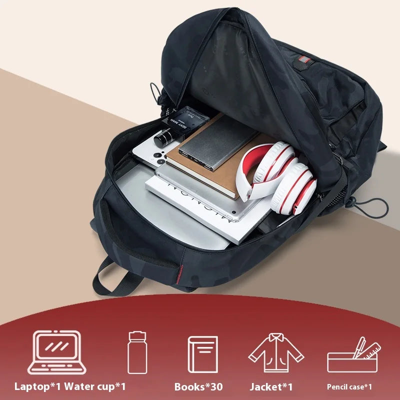 Backpack Primary School Middle School Students High School Bags Large Capacity Ultra-light Load Reduction Outdoor Travel Busines - MyLootWare