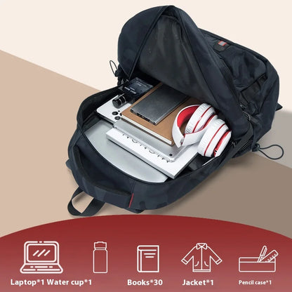 Backpack Primary School Middle School Students High School Bags Large Capacity Ultra-light Load Reduction Outdoor Travel Busines - MyLootWare