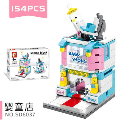 House Building Blocks Mini City Store Street View