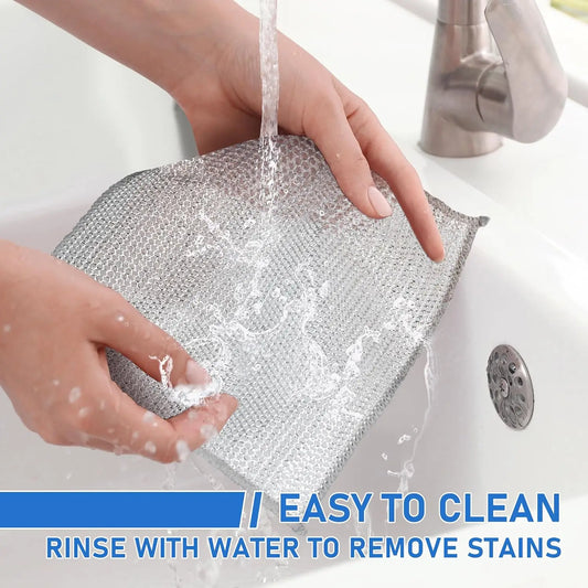 20PCS Wire Dishwashing Rags for Wet and Dry Non-Scratch Steel Wool Scrubber Cleaning Pads Wipes Stainless Miracle Cloths Sponges - MyLootWare
