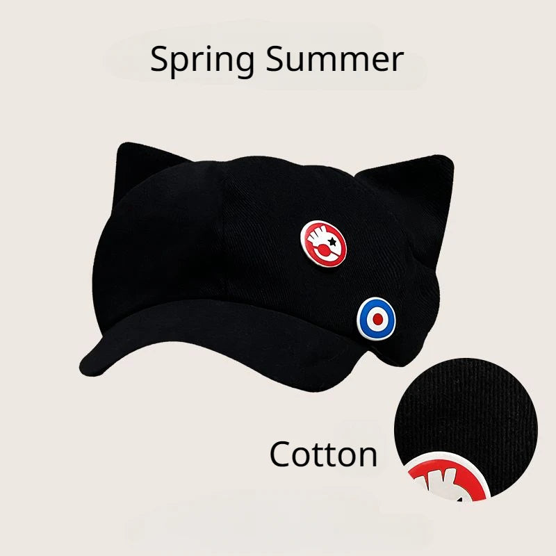 Anime EVA Shikinami Asuka Rangure Cat Ear Shaker Fleece Hat Peak Baseball Cap Anime Cosplay Accessories Anime Peripheral Caps - MyLootWare