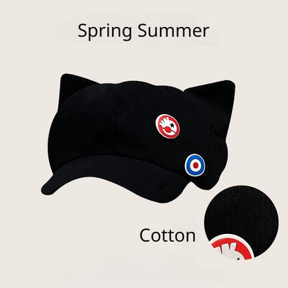 Anime EVA Shikinami Asuka Rangure Cat Ear Shaker Fleece Hat Peak Baseball Cap Anime Cosplay Accessories Anime Peripheral Caps - MyLootWare