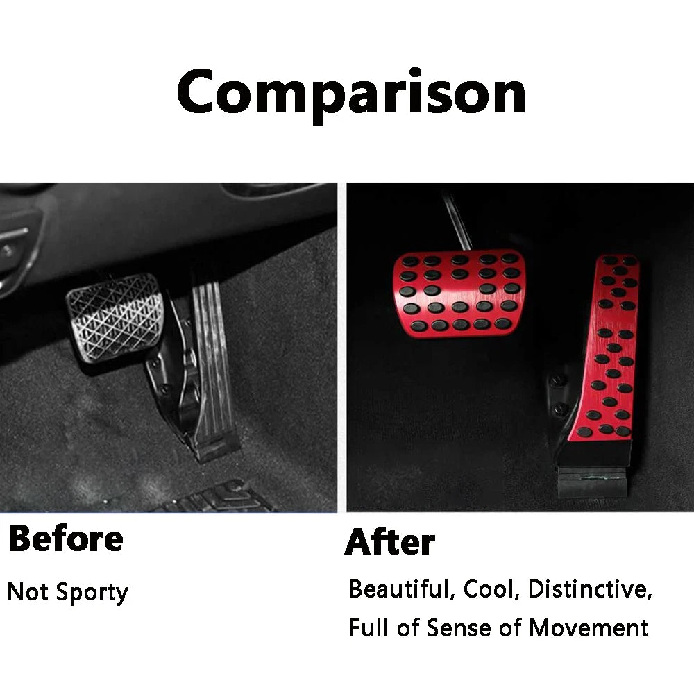 2pcs Aluminum Car Pedals Foot Brake Accelerator Gas Pedal Pad Cover for Mercedes-Benz C CLS E GLK SLK W205 W212 W222 - MyLootWare