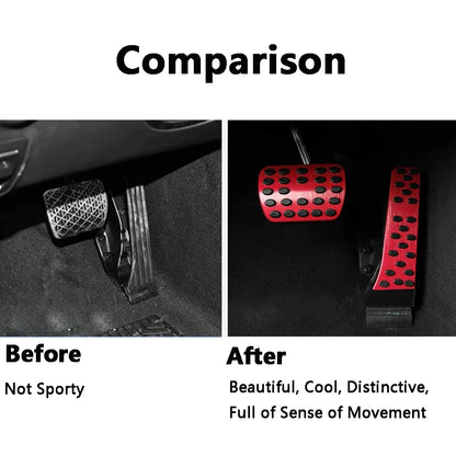 2pcs Aluminum Car Pedals Foot Brake Accelerator Gas Pedal Pad Cover for Mercedes-Benz C CLS E GLK SLK W205 W212 W222 - MyLootWare