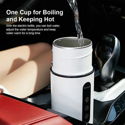 420ml Portable Car Heating Cup Electric Kettle 304 LED Smart Temperature Control Warmer Stirring Cup Heating Bottle Mixing Cup - MyLootWare