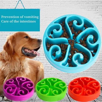 Pet Dog Slow Feeder Bowl Fun Non Slip Anti-Gulping